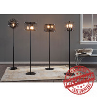 Lumisource LS-INDYCG AN Indy Cage Industrial Floor Lamp in Antique 